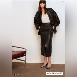 Elegant Brown Leather Skirt H&M